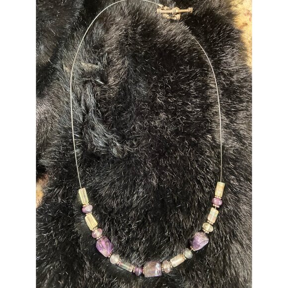 Emily Ray Amethyst Gemstone Necklace Bracelet Earring Set Semi Precious Beads - Picture 2 of 7